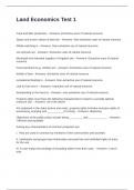 Land Economics Test 1 Exam Questions and 100&percnt; Correct Answers 