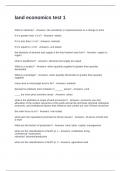 Land Economics Test 1 Exam With Questions and 100&percnt; Correct Answers 