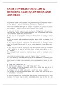 CSLB B LICENSE GENERAL CONTRACTOR EXAM QUESTIONS AND ANSWERS