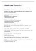What is Land Economics Exam Questions and Correct Answers
