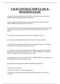 CSLB CONTRACTOR'S LAW &  BUSINESS EXAM 
