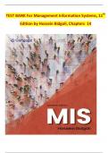 TEST BANK For Management Information Systems&comma; 11th Edition by Hossein Bidgoli&comma; Chapters 14