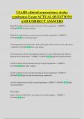 USAHS clinical neuroscience stroke  syndromes Exam ACTUAL QUESTIONS  AND CORRECT ANSWERS