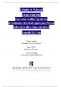 Solutions Manual for Communication Systems&colon; An Introduction to Signals and Noise in Electrical Communication&comma; 4th Edition