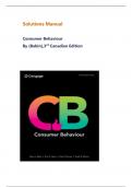 Solutions Manual for Consumer Behavior 3rd Canadian Edition by &lpar;Babin&rpar;&comma;  All Chapters  1 - 16  Covered&vert;&vert; Latest Update