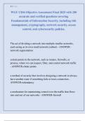 WGU C836 Objective Assessment Final 2025 with 200  accurate and verified questions covering  Fundamentals of Information Security&comma; including risk  management&comma; cryptography&comma; network security&comma; access  control&comma; and cybersecurity policies&period;