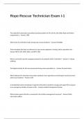 Rope Rescue Technician Exam I Questions and Answers