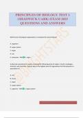 PRINCIPLES OF BIOLOGY TEST 1 &lpar;SHADWICK UARK&rpar; EXAM 2025 QUESTIONS AND ANSWERS