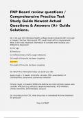FNP Board review questions &sol; Comprehensive Practice Test Study Guide Newest Actual Questions & Answers &lpar;A&plus; Guide Solutions&period;