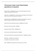Tennessee state exam Real Estate questions & answers