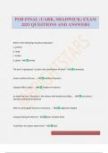 POB FINAL &lpar;UARK&comma; SHADWICK&rpar; EXAM 2025 QUESTIONS AND ANSWERS