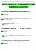 A&P 1 &lpar;BIOL&rpar; 2401 Final Exam Review &lpar;Latest 2025 &sol; 2026 Update&rpar; Questions and Verified Answers &vert; 100&percnt; Correct &vert; Grade A&plus;