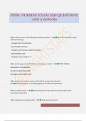 PEDS- NURSING EXAM 2025 QUESTIONS AND ANSWERS