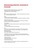 Pharmacology Exam 3 - University of Cincinnati 2025&sol;2026 Questions With Completed Solutions&period;