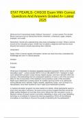 STAT PEARLS- CHSOS Exam With Correct Questions And Answers Graded A&plus; Latest 2025