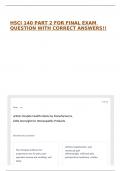 HSCI 140 PART 2 FOR FINAL EXAM QUESTION WITH CORRECT ANSWERS&excl;&excl;