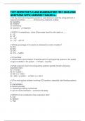 TCFP INSPECTOR'S CLASS EXAMINATION TEST 2025&sol;2026 QUESTIONS WITH ANSWERS TAGGED A&plus;