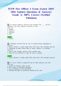 TCFP Fire Officer I Exam &lpar;Latest 2025&sol; 2026 Update&rpar; Questions & Answers&vert; Grade A&vert; 100&percnt; Correct &lpar;Verified Solutions&rpar;