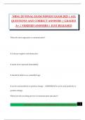 NRSG 257 FINAL EXAM NEWEST EXAM 2025 &vert; ALL QUESTIONS AND CORRECT ANSWERS &vert; GRADED A&plus; &vert; VERIFIED ANSWERS &vert; JUST RELEASED
