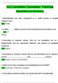 CLC Lactation Counselor Training &lpar;Latest 2025 &sol; 2026 Update&rpar; Questions and Verified Answers &vert; 100&percnt; Correct &vert; Grade A&plus;