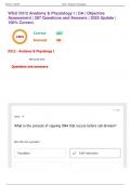 WGU D312 Anatomy & Physiology I &vert; OA &vert; Objective Assessment &vert; 287 Questions and Answers &vert; 2025 Update &vert; 100&percnt; Correct&period;
