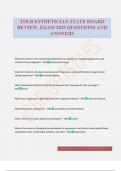 TDLR ESTHETICIAN STATE BOARD REVIEW&period; EXAM 2025 QUESTIONS AND ANSWERS