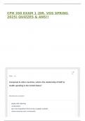 CPH 350 EXAM 1 &lpar;DR&period; VOS SPRING 2025&rpar; QUIZZES & ANS&excl;&excl;