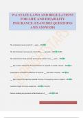 WA STATE LAWS AND REGULATIONS FOR LIFE AND DISABILITY INSURANCE&period; EXAM 2025 QUESTIONS AND ANSWERS