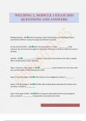 WELDING 2&comma; MODULE 1 EXAM 2025 QUESTIONS AND ANSWERS