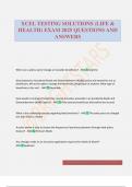 XCEL TESTING SOLUTIONS &lpar;LIFE & HEALTH&rpar; EXAM 2025 QUESTIONS AND ANSWERS