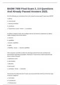 BADM 7050 Final Exam 2&comma; 2&period;0 Questions And Already Passed Answers 2025&period;