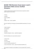 BADM 7050 Revision Exam Quiz 4 and 5 Questions With Correct Verified Answers&period;