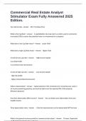 Commercial Real Estate Analyst Stimulator Exam Fully Answered 2025 Edition&period;