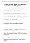 LSU BADM 7050 Test 3 Questions And Correct Answers 2025 Updated&period;