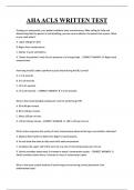 AHA ACLS WRITTEN TEST 