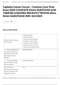 Captains Career Course - Common Core Final Exam 2025 COMPLETE EXAM QUESTIONS AND VERIFIED ANSWERS &vert;RECENTLY TESTING REAL EXAM QUESTIONS&vert; 100&percnt; SOLVED&excl;&excl;