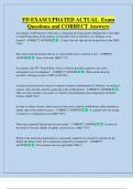 FD EXAM UPDATED ACTUAL  Exam  Questions and CORRECT Answers