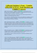 California Funeral   Bundled Exam Questions and CORRECT Answers