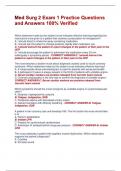 Med Surg 2 Exam 1 Practice Questions and Answers 100&percnt; Verified