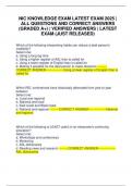 NIC KNOWLEDGE EXAM LATEST EXAM 2025 &vert; ALL QUESTIONS AND CORRECT ANSWERS &lpar;GRADED A&plus;&rpar; &vert; VERIFIED ANSWERS &vert; LATEST EXAM &lpar;JUST RELEASED&rpar;