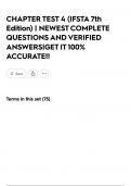 CHAPTER TEST 4 &lpar;IFSTA 7th Edition&rpar; &vert; NEWEST COMPLETE QUESTIONS AND VERIFIED ANSWERS&vert;GET IT 100&percnt; ACCURATE&excl;&excl;