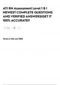 ATI RN Assessment Level 1 B &vert; NEWEST COMPLETE QUESTIONS AND VERIFIED ANSWERS&vert;GET IT 100&percnt; ACCURATE&excl;&excl;