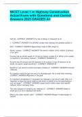 NICET Level 1 in Highway Construction Actual Exam with Questions and Correct Answers 2025 GRADED A&plus;&period;