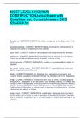 NICET LEVEL 1 HIGHWAY CONSTRUCTION Actual Exam with Questions and Correct Answers 2025  GRADED A&plus;&period;