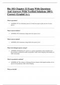Bio 182 Chapter 22 Exam With Questions And Answers With Verified Solutions 100&percnt; Correct &lpar;Graded A&plus;&rpar;&period;