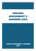 HED4809 ASSIGNMENT 2 ANSWERS 2025