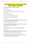 QUICKBOOKS EXAM 7 QUESTIONS WITH 100&percnt; CORRECT ANSWERS