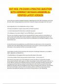 EXIT HESI -PN EXAM A PRACTICE QUESTION WITH CORRRECT DETAILED ANSWERS A&plus; VERIFIED LATEST VERSION