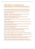WGU D388 - Fundamentals of Spreadsheets and Data Presentations Questions And Answers &vert; 2025 Updated Solutions &vert; 100&percnt; Correct Answers