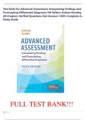 Test Bank For Advanced Assessment&colon; Interpreting Findings And Formulating Differential Diagnoses 5th Edition Author&colon;Goolsby All Chapters Verified Questions And Answers 100&percnt; Complete A&plus; Study Guide